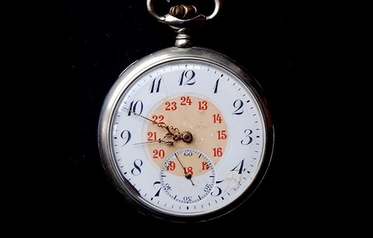 Eisenbahner-Taschenuhr mit 24-Stunden-Zifferblatt (ab 1927, Deutschland)