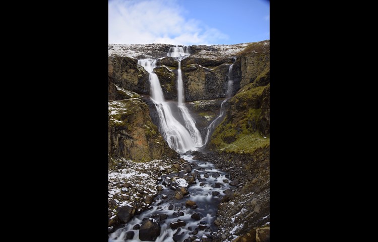 Immer wieder probiert sie neue Fototechniken aus, wie bei einem Wasserfall in Island…