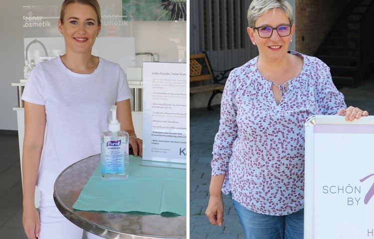 Naemi Kündig und Maria Teresa Gmünder (v.l.): Die beiden Kosmetikerinnen sind dankbar für ihre treuen Kunden. An die Schutzmassnahmen haben sie sich rasch gewöhnt. Naemi Kündig und Maria Teresa Gmünder (v.l.): Die beiden Kosmetikerinnen sind dankbar für ihre treuen Kunden. An die Schutzmassnahmen haben sie sich rasch gewöhnt.
