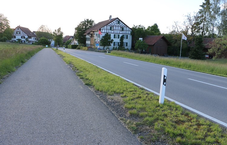 Durch die neue Mittelinsel erhält die Schaffhauserstrasse auf der rechten Seite eine Ausbuchtung in die Wiese, die Ortstafel wird 100 Meter in Richtung Kleinandelfingen verschoben, die Tempo-50-Tafel ebenso. Durch die neue Mittelinsel erhält die Schaffhauserstrasse auf der rechten Seite eine Ausbuchtung in die Wiese, die Ortstafel wird 100 Meter in Richtung Kleinandelfingen verschoben, die Tempo-50-Tafel ebenso.