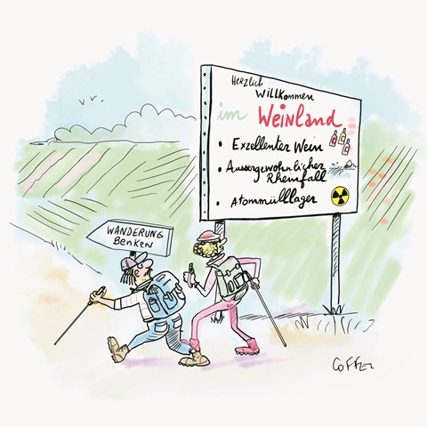 Neben dem Image, das ein Endlager mit sich bringt, wird wohl vor allem das Oberflächenlager stören – nämlich das Landschaftsbild im Weinland. Neben dem Image, das ein Endlager mit sich bringt, wird wohl vor allem das Oberflächenlager stören – nämlich das Landschaftsbild im Weinland.