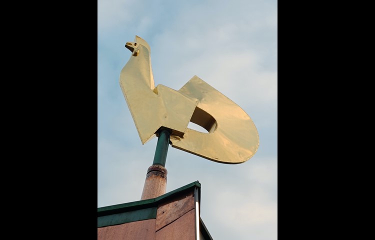 Wenige Tage später strahlte er wieder golden auf dem Kirchturm. Die Arbeitsschritte können Sie nachfolgend betrachten.