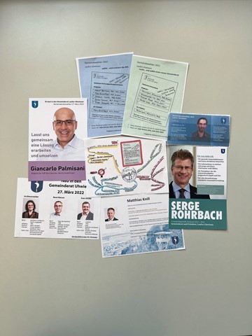 Drei Bisherige und ein Neuer werben einzeln, drei Neue zusammen – und dann sind noch andere Flyer im Umlauf. Drei Bisherige und ein Neuer werben einzeln, drei Neue zusammen – und dann sind noch andere Flyer im Umlauf.
