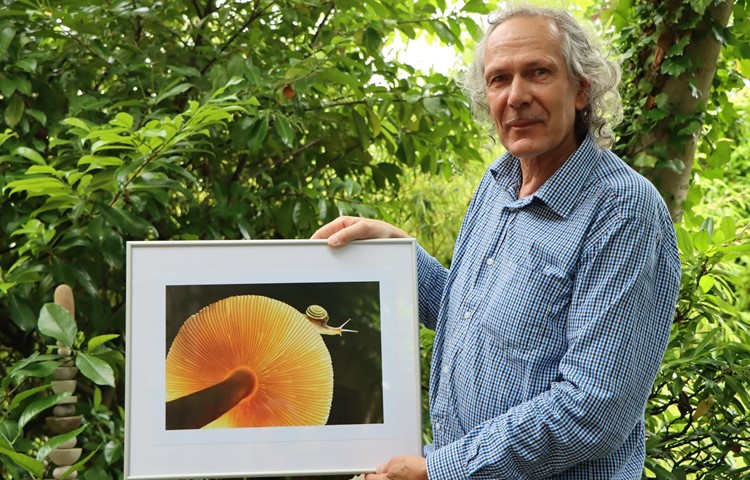 Mit «Unterwegs» gewann Christian Koradi 2019 den Wettbewerb des Fotomagazins «d-pixx». In Wahrheit ist diese Schnecke nie über diesen Pilz gekrochen. Mit «Unterwegs» gewann Christian Koradi 2019 den Wettbewerb des Fotomagazins «d-pixx». In Wahrheit ist diese Schnecke nie über diesen Pilz gekrochen.