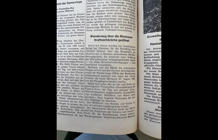Der Eintrag Ende August 1980 in der «Andelfinger Zeitung».