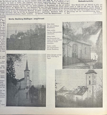 Ausschnitt aus der «Andelfinger Zeitung» vom 20. November 1972.