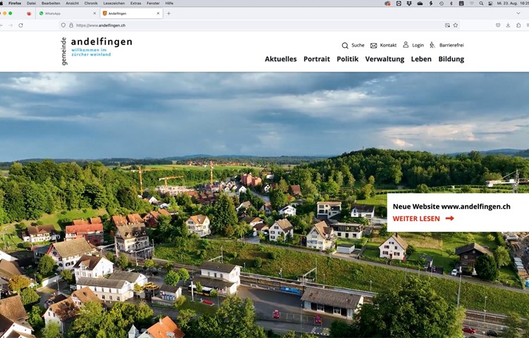 www.andelfingen.ch zeigt auf der Einstiegsseite ... Andelfingen. www.andelfingen.ch zeigt auf der Einstiegsseite ... Andelfingen.
