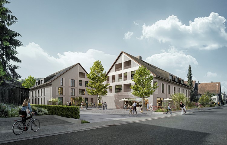 So wird die Überbauung «Brückenwaage» in Thalheim aussehen: Hier der Blick von Ost nach West … So wird die Überbauung «Brückenwaage» in Thalheim aussehen: Hier der Blick von Ost nach West …