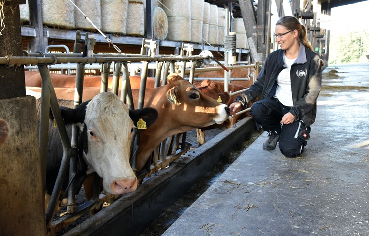 Caroline Weilenmann liebt die Arbeit im Stall und auf den Feldern. Caroline Weilenmann liebt die Arbeit im Stall und auf den Feldern.