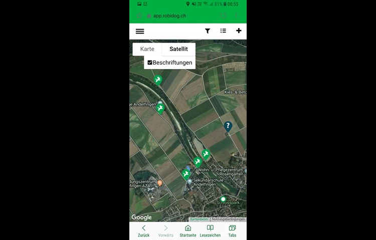 Das GPS muss dazu aktiviert sein.