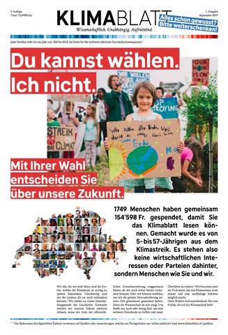 Die Titelseite des Klimablatts, an dem Maurus Pfalzgraf mitarbeitete. Die Titelseite des Klimablatts, an dem Maurus Pfalzgraf mitarbeitete.